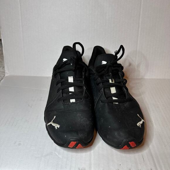 Puma Men Size 8 Black Lace Up Viz Runner Training Athletic Shoes Sneaker - Picture 4 of 9